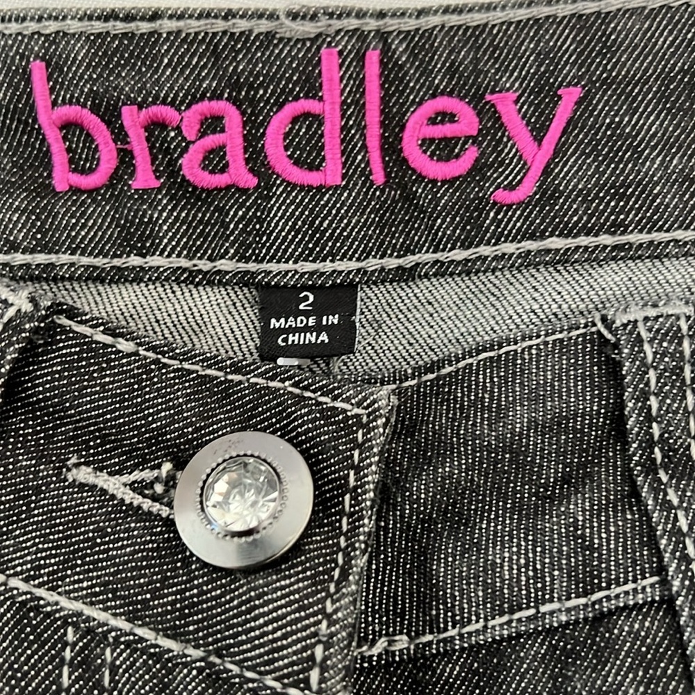 Bradley Jeans / New / Off~Black Wash With Rhinestone Accents